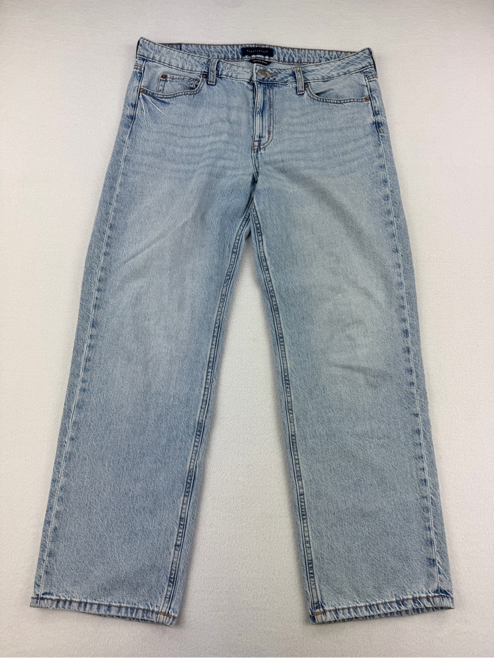 Aeropostale Womens Low Rise Baggy Blue Denim Jeans Light Wash Relaxed Sz 12